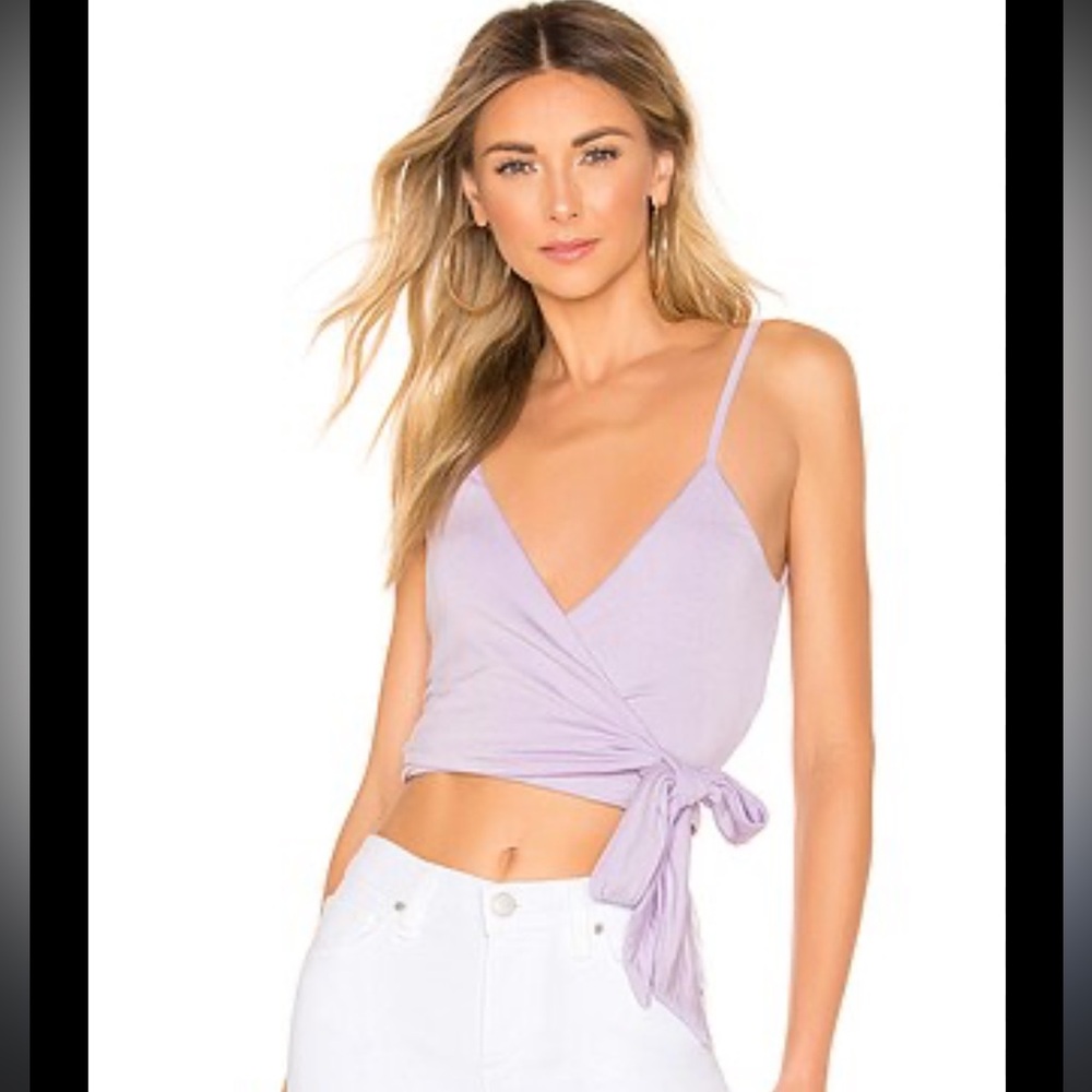 Superdown blossom wrap tie top in lavender